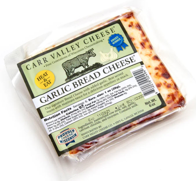 Carr Valley Cheese Garlic Bread Cheese - Photo